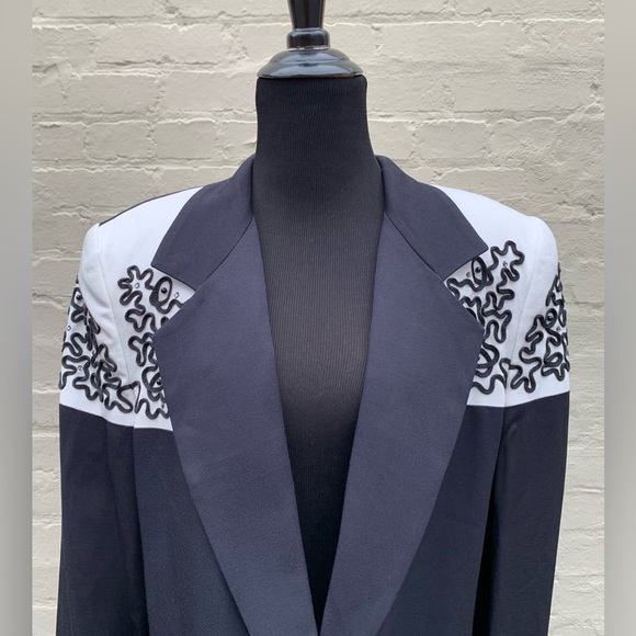Vintage Blk | Wht Blazer Sz L - Picture 1 of 7